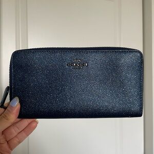 Coach x Star Wars Blue Glitter Ziparound Wallet